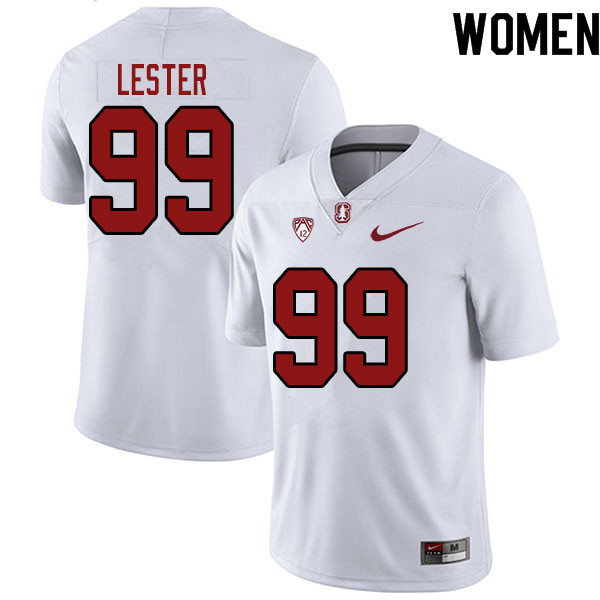Women #99 Zephron Lester Stanford Cardinal College Football Jerseys Sale-White - Click Image to Close